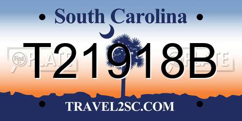 T21918B South Carolina License Plate