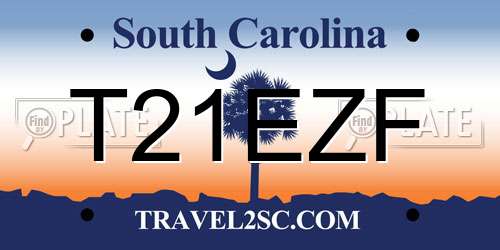 T21EZF South Carolina License Plate