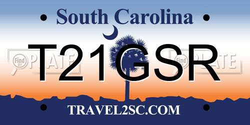 T21GSR South Carolina License Plate