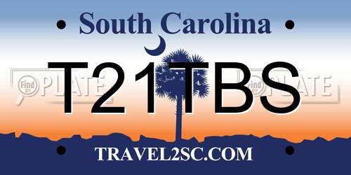 T21TBS South Carolina License Plate
