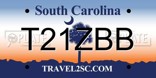 T21ZBB South Carolina License Plate