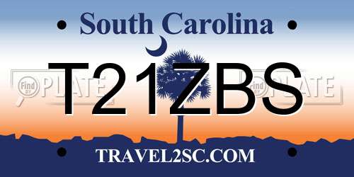 T21ZBS South Carolina License Plate