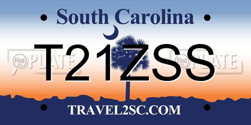 T21ZSS South Carolina License Plate