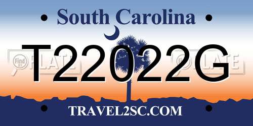 T22022G South Carolina License Plate