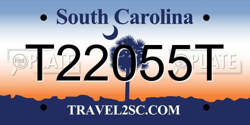 T22055T South Carolina License Plate