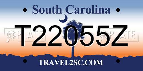 T22055Z South Carolina License Plate
