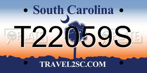 T22059S South Carolina License Plate