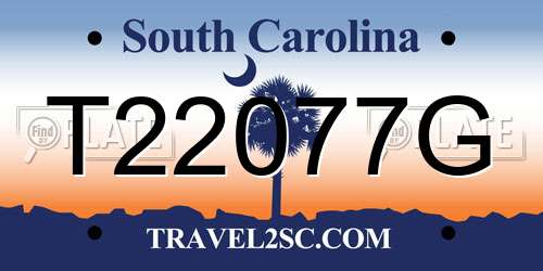T22077G South Carolina License Plate