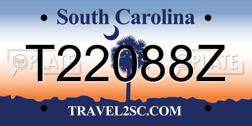 T22088Z South Carolina License Plate