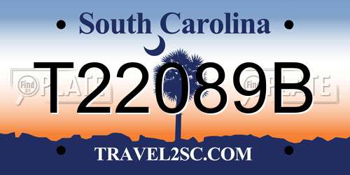T22089B South Carolina License Plate
