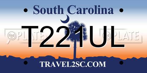 T221UL South Carolina License Plate