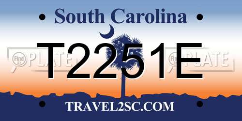T2251E South Carolina License Plate