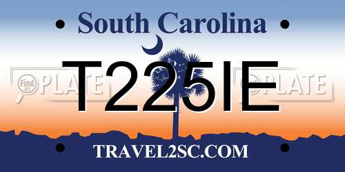 T225IE South Carolina License Plate