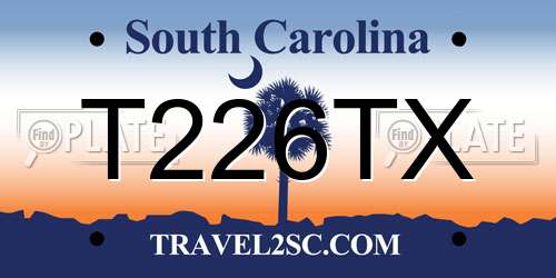 T226TX South Carolina License Plate