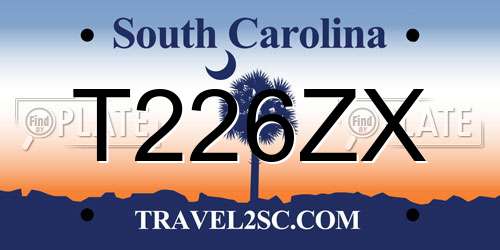 T226ZX South Carolina License Plate