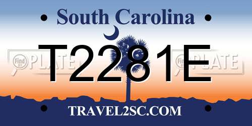 T2281E South Carolina License Plate