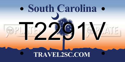 T2291V South Carolina License Plate