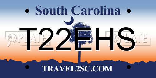 T22EHS South Carolina License Plate