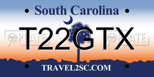 T22GTX South Carolina License Plate