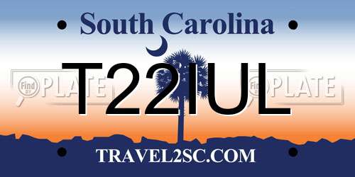 T22IUL South Carolina License Plate