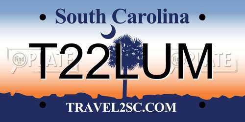 T22LUM South Carolina License Plate