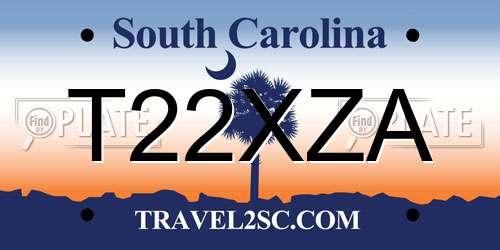 T22XZA South Carolina License Plate