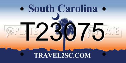 T23075 South Carolina License Plate