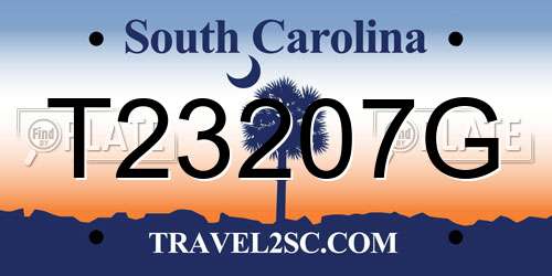 T23207G South Carolina License Plate