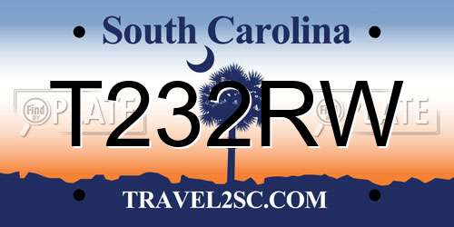 T232RW South Carolina License Plate