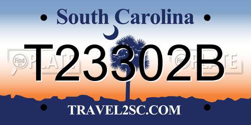 T23302B South Carolina License Plate