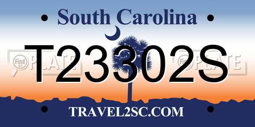 T23302S South Carolina License Plate