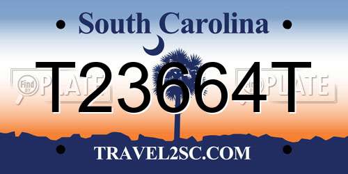 T23664T South Carolina License Plate