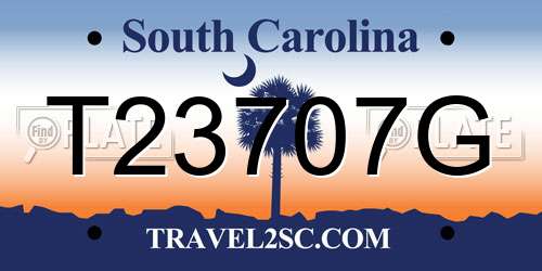T23707G South Carolina License Plate