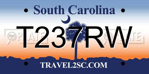 T237RW South Carolina License Plate
