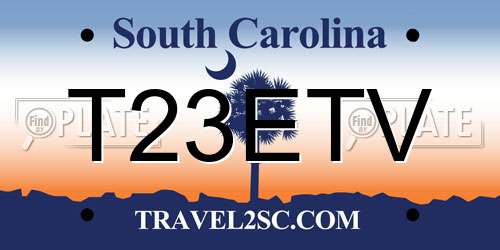 T23ETV South Carolina License Plate