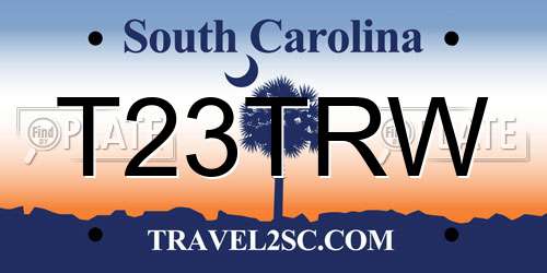 T23TRW South Carolina License Plate