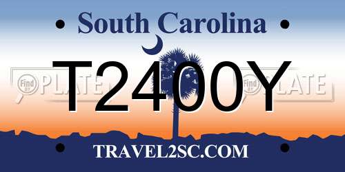 T2400Y South Carolina License Plate
