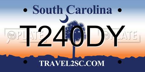 T240DY South Carolina License Plate