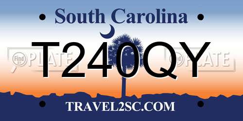 T240QY South Carolina License Plate