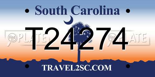 T24274 South Carolina License Plate
