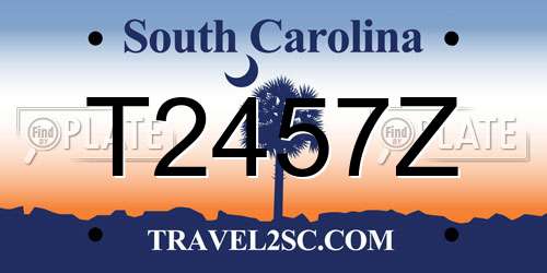 T2457Z South Carolina License Plate