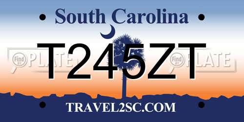 T245ZT South Carolina License Plate