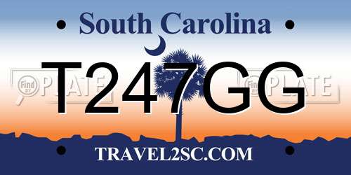 T247GG South Carolina License Plate