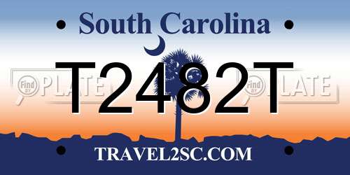 T2482T South Carolina License Plate