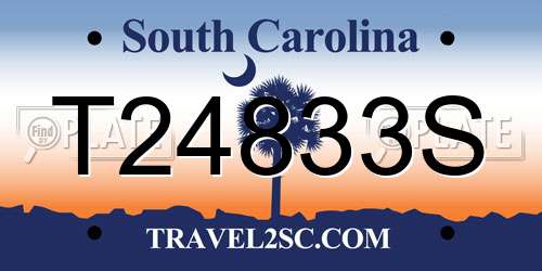T24833S South Carolina License Plate