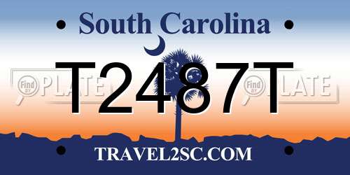 T2487T South Carolina License Plate