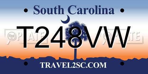 T248VW South Carolina License Plate
