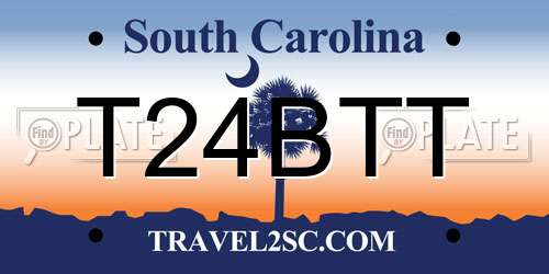 T24BTT South Carolina License Plate