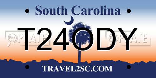 T24ODY South Carolina License Plate