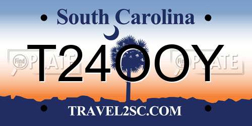 T24OOY South Carolina License Plate